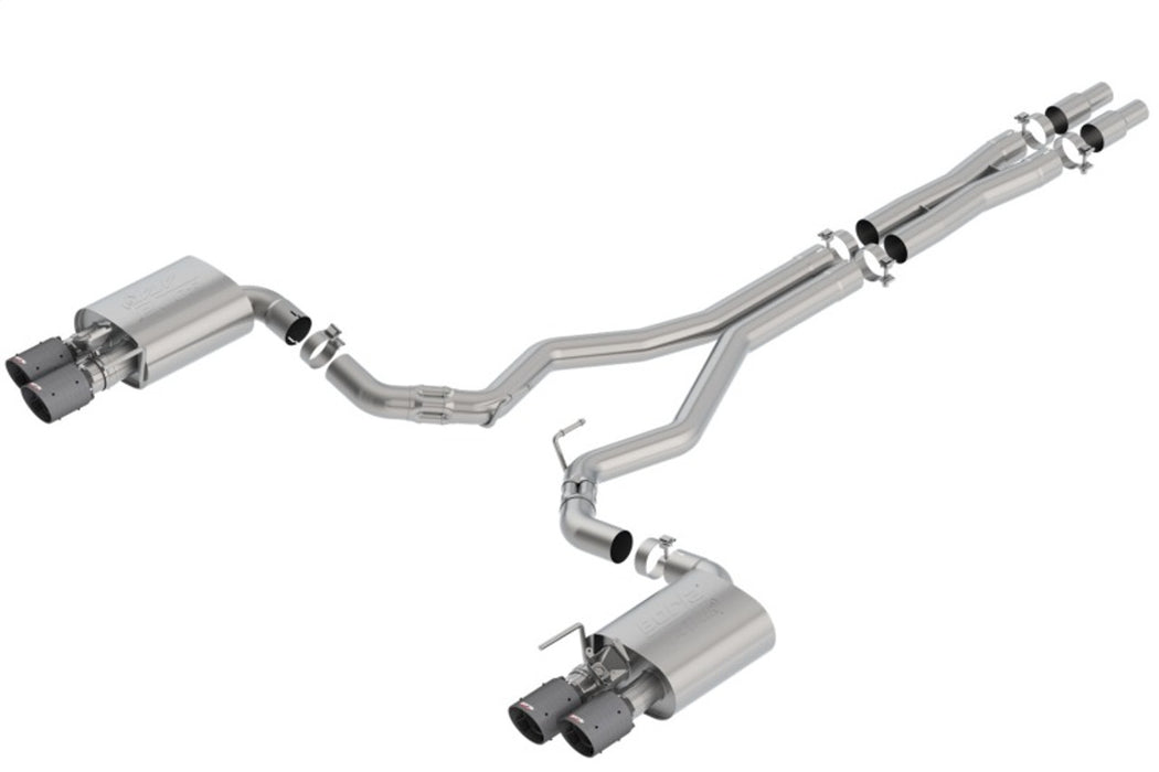 Sistema de escape catback Borla con válvulas y puntas en fibra para Mustang