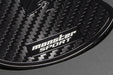 Detalle del acabado tipo carbono y logotipo Monster Sport