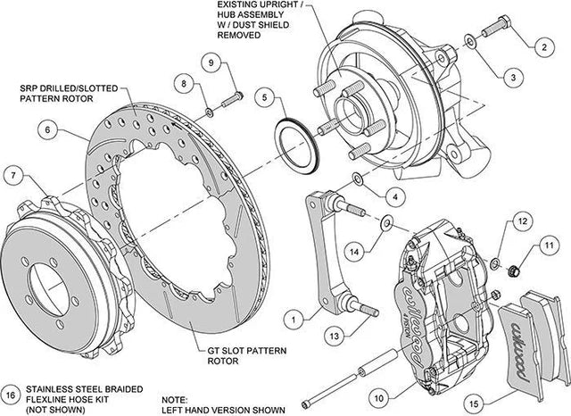 Big brakes traseros Wilwood 4R de 4 pistones para Subaru BRZ (2013-2026)
